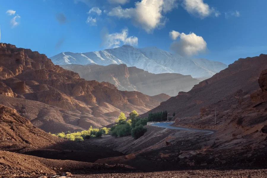 View of the High Atlas Mountains during a 3 days tour from Marrakech to Merzouga, 2 Day Desert Tour from Marrakech to Zagora, Ourika Valley Waterfalls