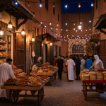 Colorful spices and lanterns in Jemaa el-Fna, representing the best things to do in Marrakech.